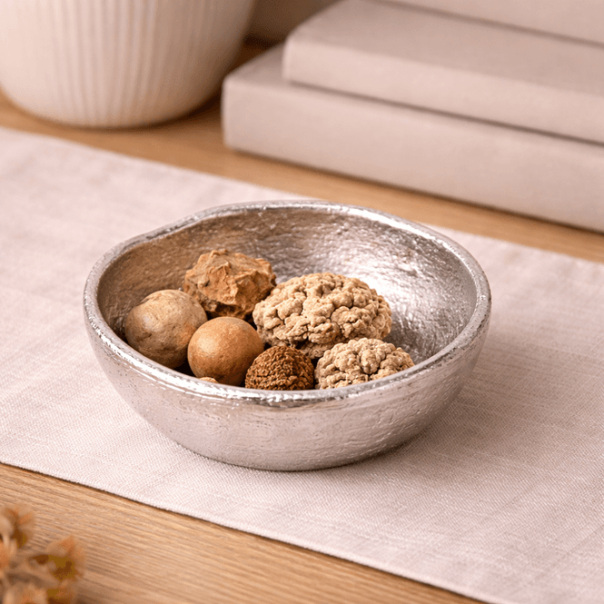 Hovedbilde Dekorativ skål i sølv – rund